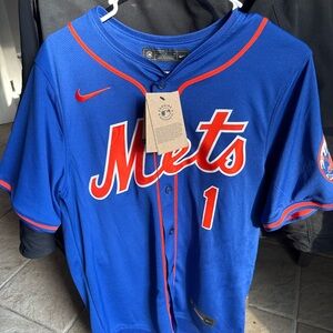 Nike Blue and Orange Men's Mets Jersey
